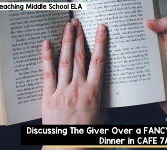 Discussing the Giver over a Fancy Dinner in Cafe 7A