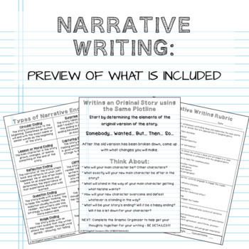 Common Core Narrative Writing Graphic Organizers - The Sparkly Notebook
