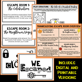 November Escape Activity  Thanksgiving Activities – Schoolgirl Style