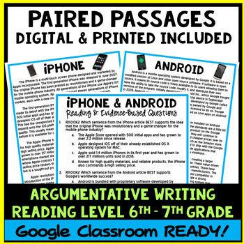 Paired Text Passages - Video vs. Board Games Opinion Writing - Print &  Digital