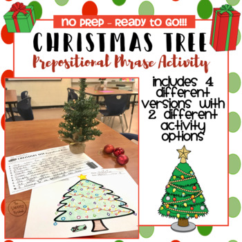 ELA Christmas Activities for Middle School: Christmas Tree Prepositional Phrases