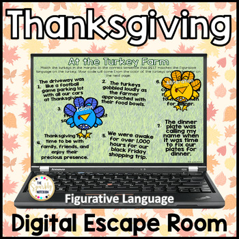Thanksgiving Educational ELA Escape Room