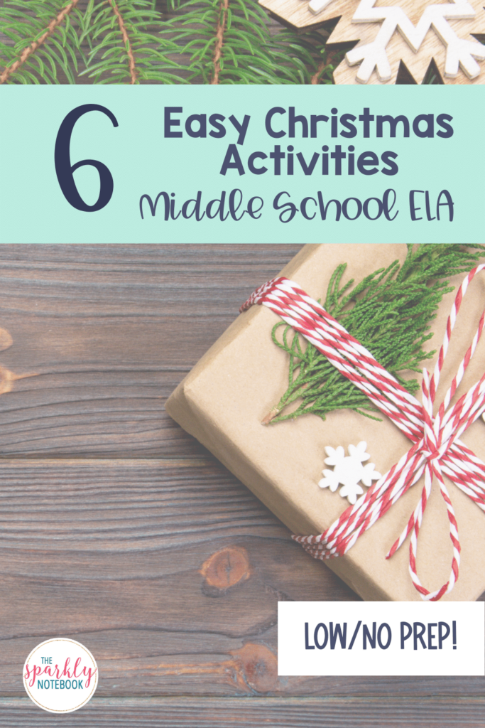 Pin Image - 6 Easy Christmas Activities for Middle School ELA

holiday present, Christmas tree