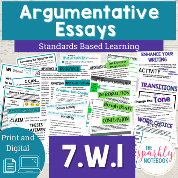 Teach Students to Support Claims (Argumentative Essay Resource W1)