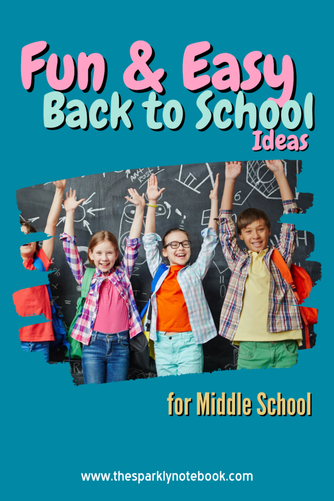 Pin Image - Kids celebrating because they are back to school
Text reads, "Fun and Easy Back to School Ideas for Middle School"