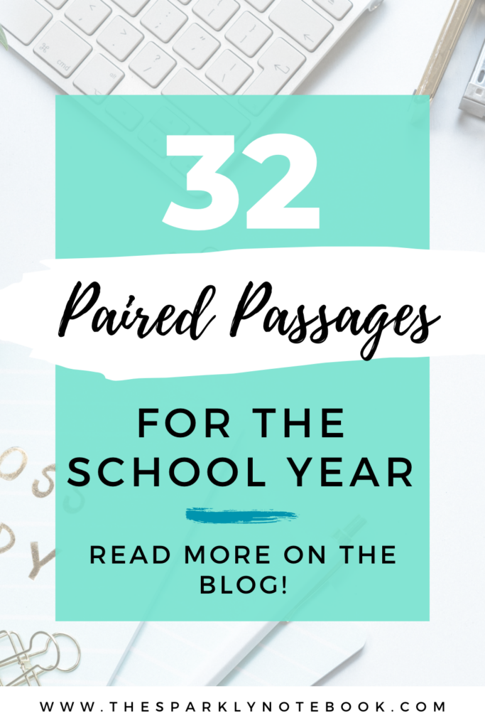 Pin Image
Text reads, "32 Paired Passages for the School Year: Read more on the blog!"