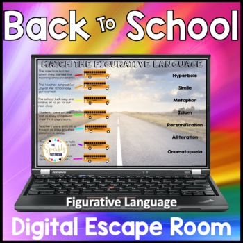 Back to School Figurative Language Digital Escape Room