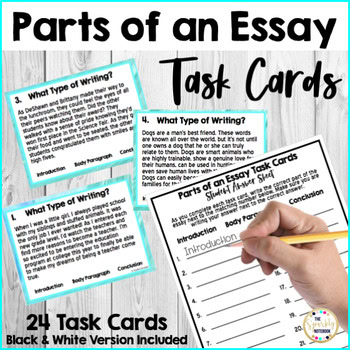 Parts of an Essay Task Cards